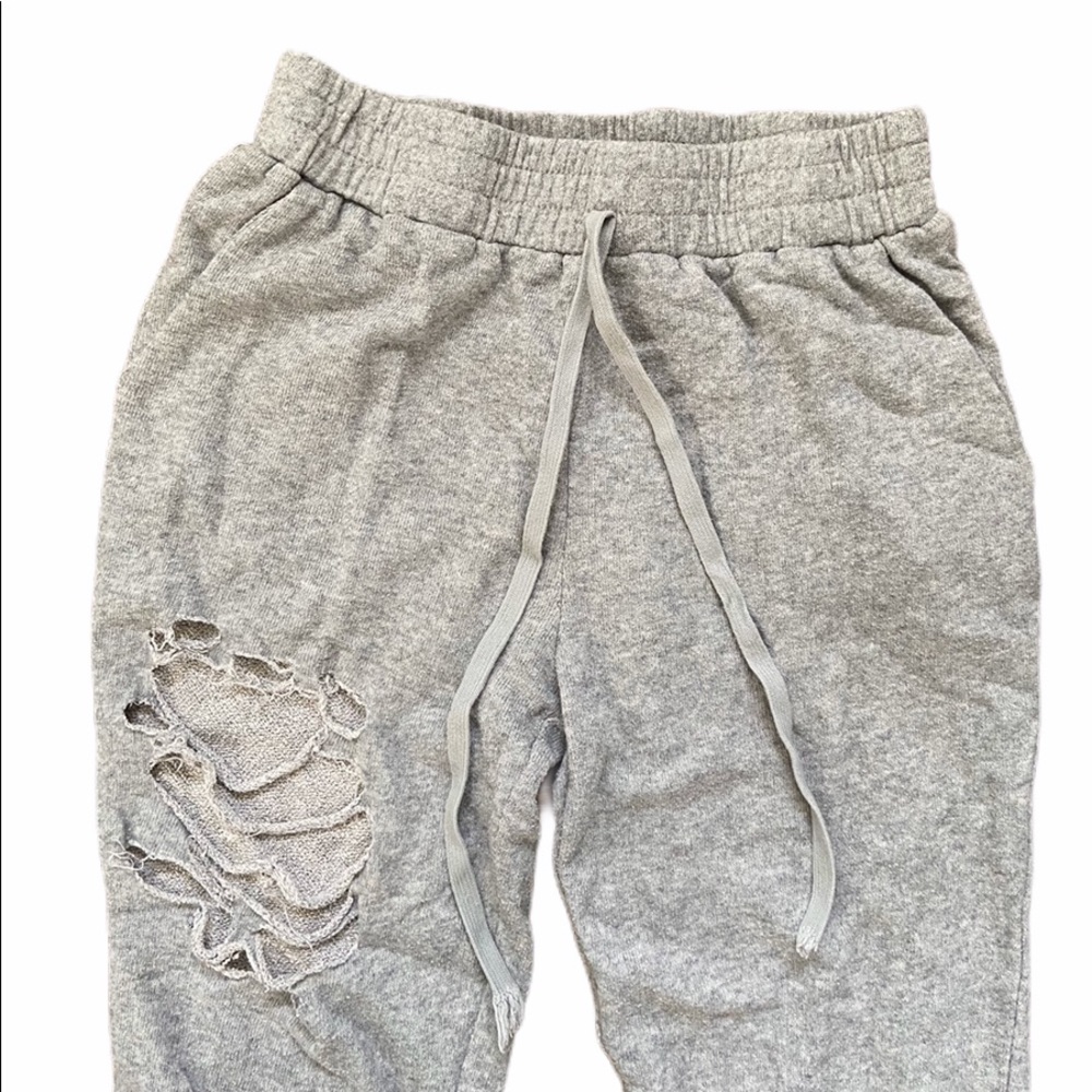 Fashion Nova Gray Distressed High Waist Joggers